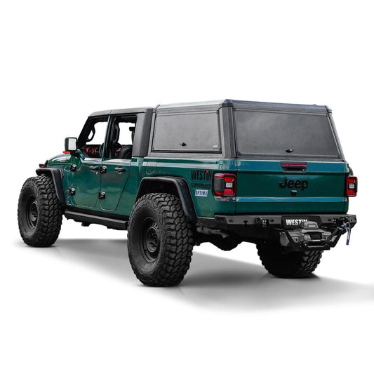 Westin 16-14265 Matte Black EXP Truck Cap +Front Glass for 24+ Jeep Gladiator JT