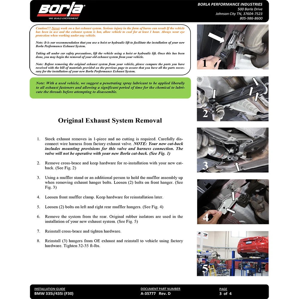 Borla Atak 3.0in SS Cat Back Exhaust | BMW 335i / 435i (13-16) (140580)