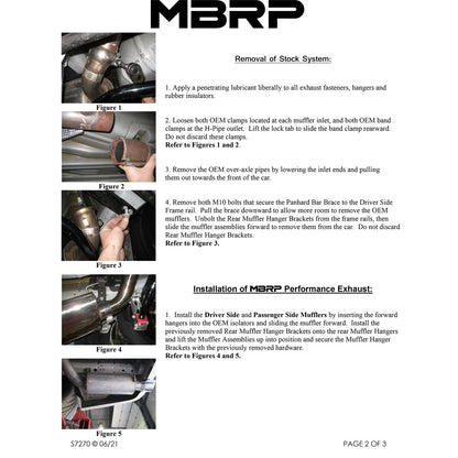 MBRP T409 4in Dual Split Rear Exhaust System Race Version | Ford Shelby GT500/GT (05-09) (S7270409)