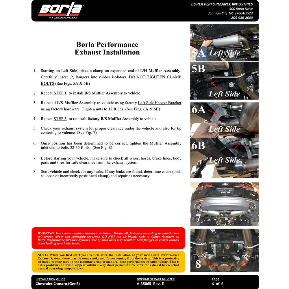 Borla Axle-Back Exhaust System - ATAK | Multiple Fitments (11929)