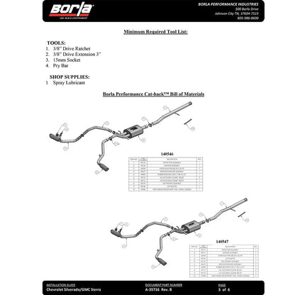 Borla Cat-Back Exhaust System - Touring | Multiple Fitments (140544)