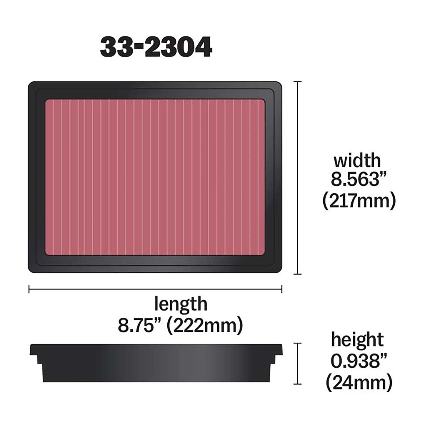K&N Engineering Drop In Air Filter: Subaru Legacy GT (2005-2008) / WRX / STi (2008-2011)