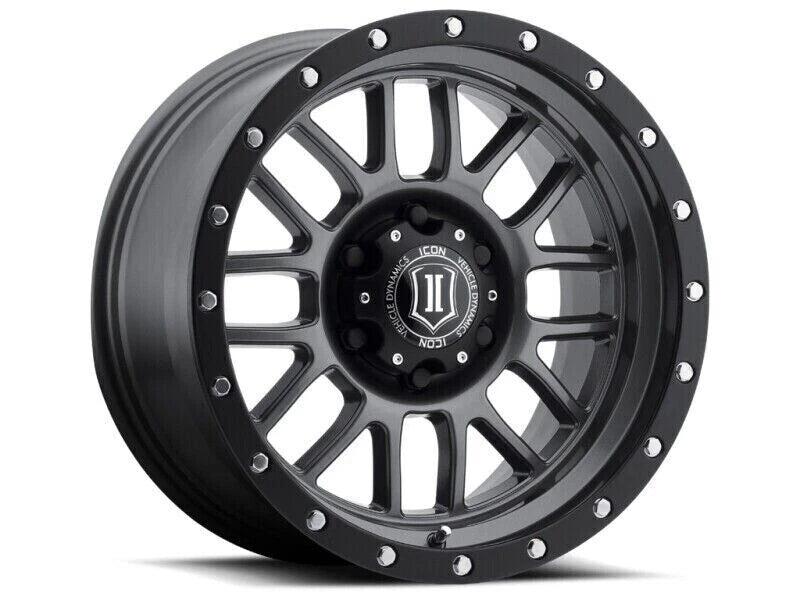 ICON 1220908150GM for Alpha 20x9 8x170 0mm Offset 5in BS 125.2mm Bore Gun Metal