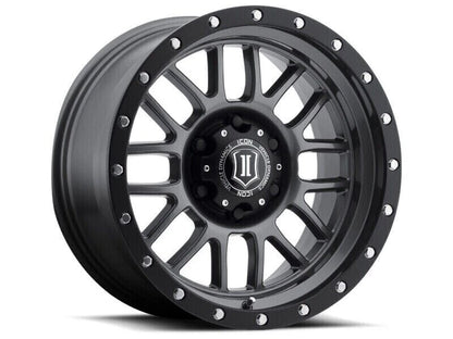 ICON 1220908150GM for Alpha 20x9 8x170 0mm Offset 5in BS 125.2mm Bore Gun Metal