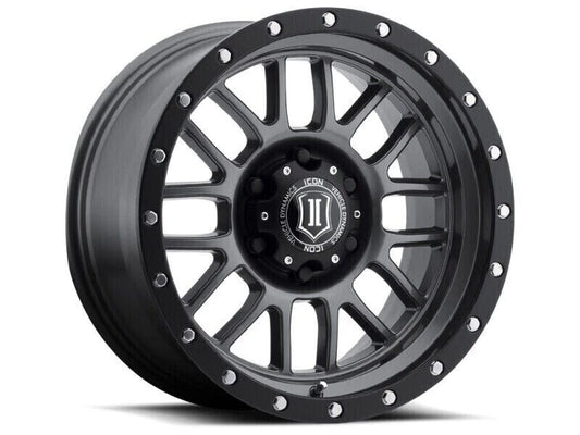 ICON 1220908150GM for Alpha 20x9 8x170 0mm Offset 5in BS 125.2mm Bore Gun Metal