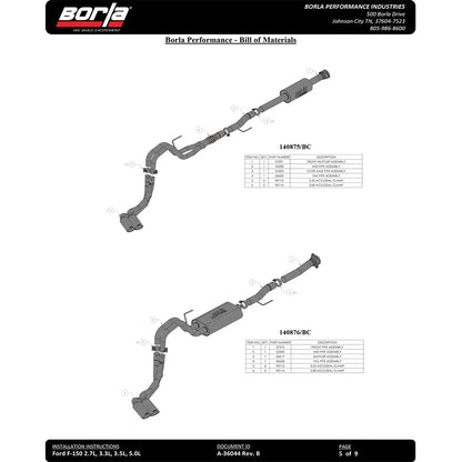 Borla 3/2.25 DSE Cat-Back ATAK Black System | Ford F-150 (21) (140875BC)