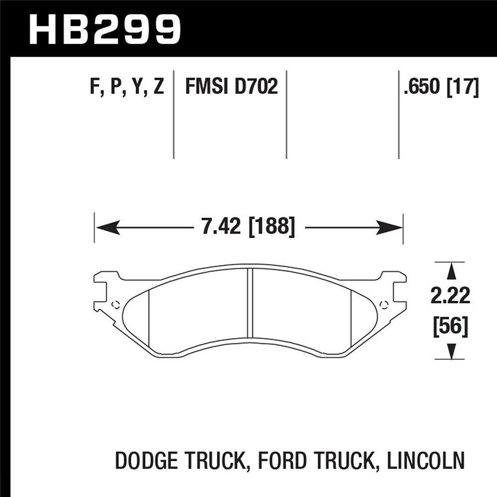 Hawk Performance Street Brake Pads (HB299F.650)