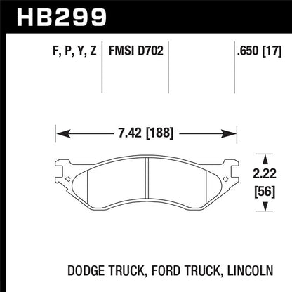 Hawk Performance Street Brake Pads (HB299F.650)