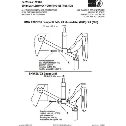 Bilstein B6 Performance Suspension Shock Absorber for 1986-1987 BMW 325es