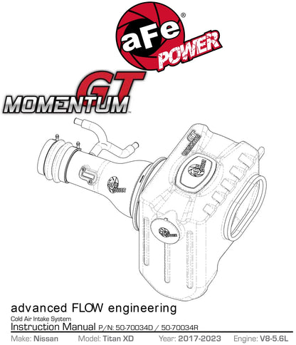 aFe Momentum HD Pro 10R Cold Air Intake | Nissan Titan XD V8-5.6L (17-19) (50-70034R)