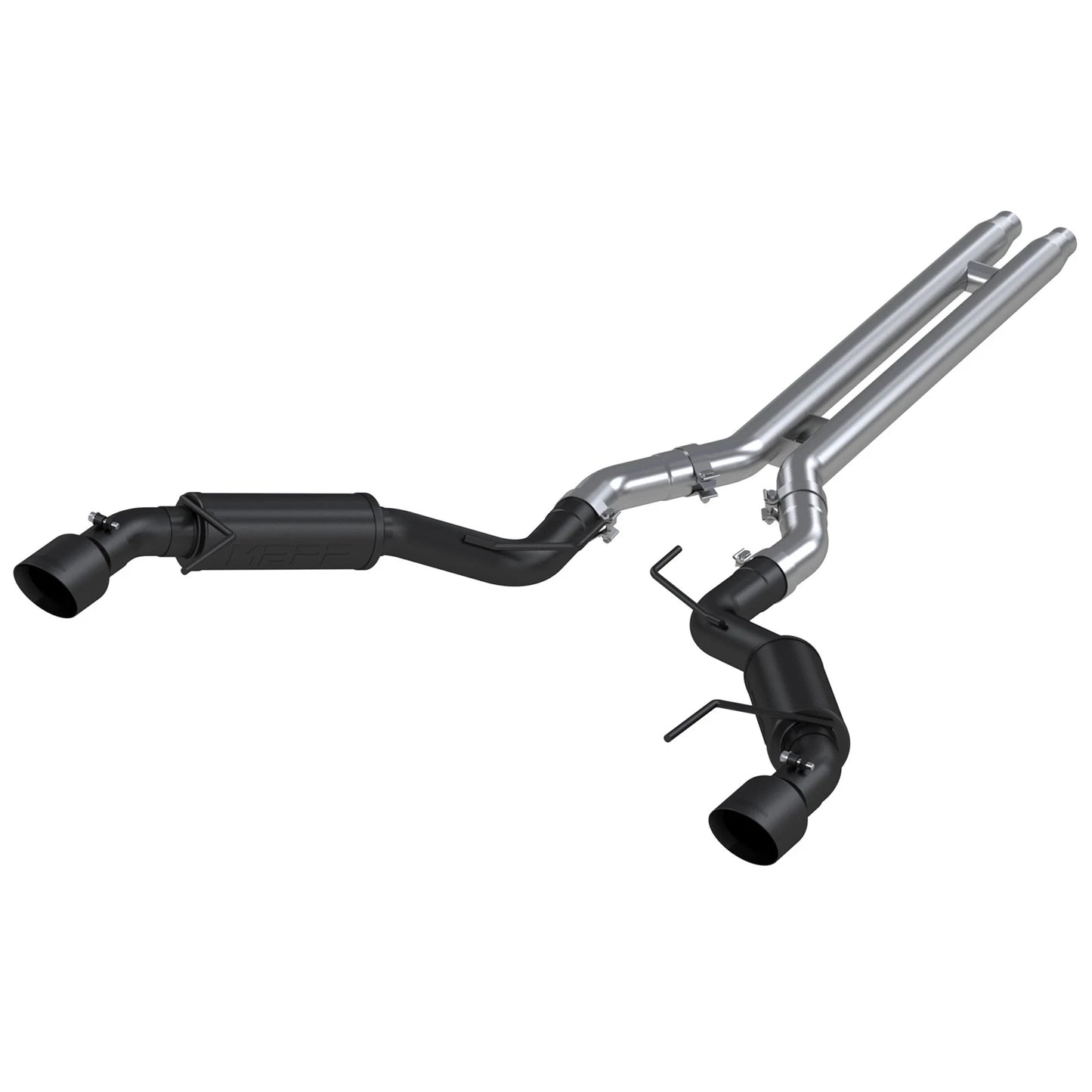 MBRP 3" Cat Back Dual Split Race Version 4.5" tips BLK Coat | 2015-2017 Ford Mustang GT (S7278BLK)