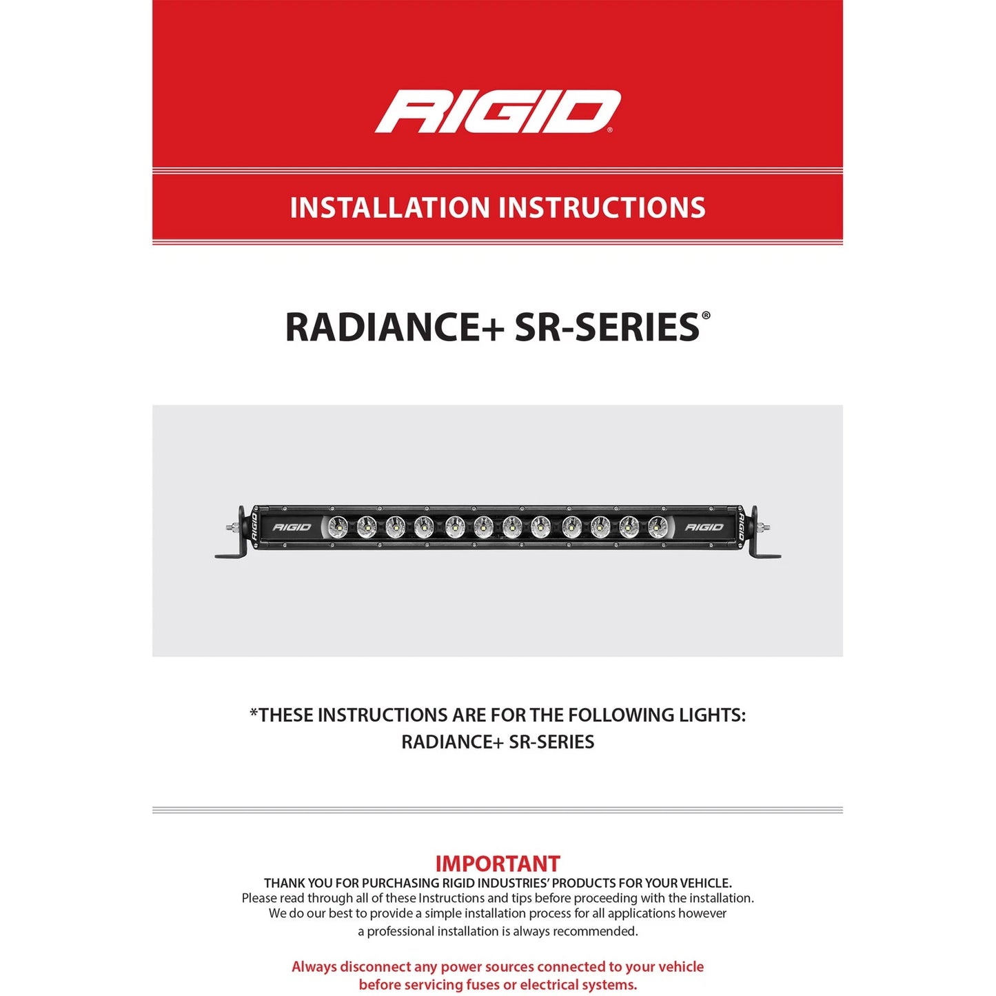 Rigid Industries Rigid Radiance Plus SR-Series LED Light - 40in / RGBW Backlight (RIG240603)