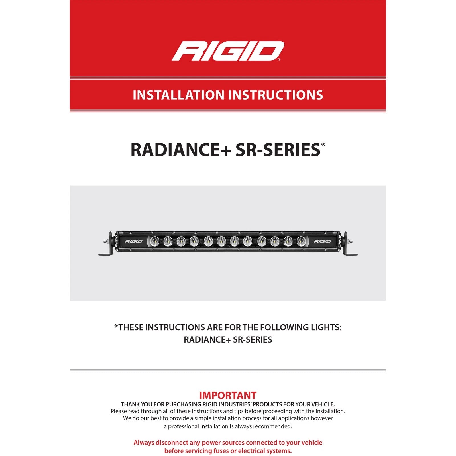 Rigid Industries Rigid Radiance Plus SR-Series LED Light - 40in / RGBW Backlight (RIG240603)