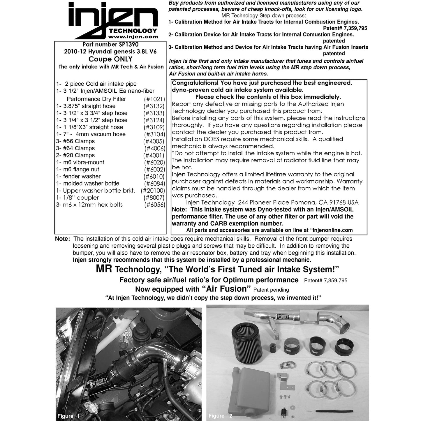 Injen 2010 Genesis Coupe ONLY 3.8L V6 Polished Cold Air Intake | Hyundai Genesis Coupe (10)