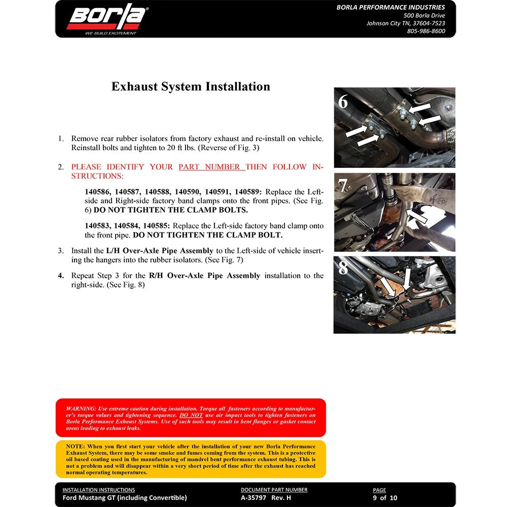 Borla S-Type Cat-Back Exhaust System | 2015-2017 Ford Mustang GT (140590)