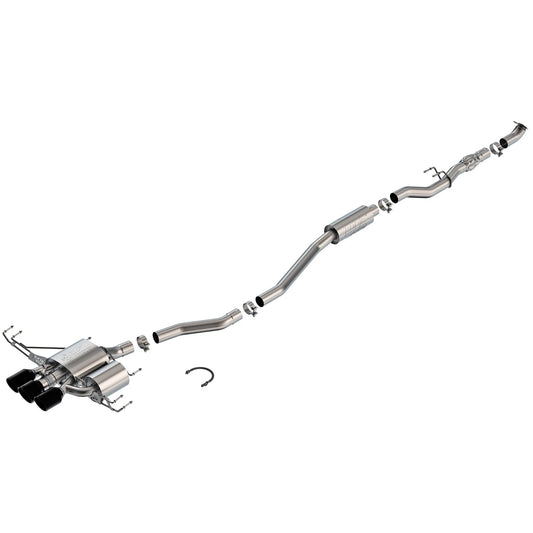 Borla MT ATAK Catback Exhaust w/ 4in Ceramic Black Tips | 2023+ Honda Civic Type-R (140927CB)