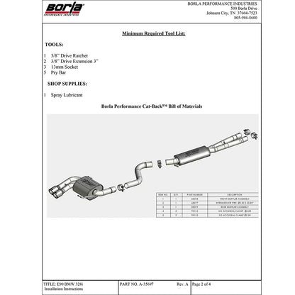 Borla Cat-Back Exhaust System - Touring | Multiple Fitments (140505)