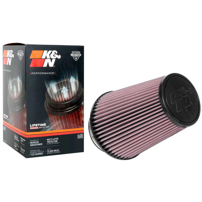 K&N RU-1027 Universal Round Tapered Performance Washable Air Filter for Intake