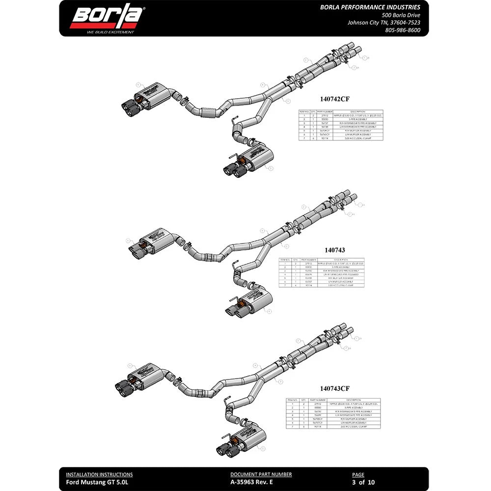 Borla Cat-Back Exhaust System - ATAK | 2018-2020 Ford Mustang Coupe 5.0L (140746)