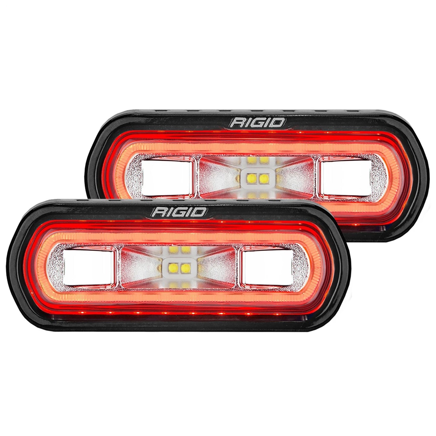 Rigid Industries Rigid SR-L Series LED Light Pod - Red Halo / Surface / Pair (RIG53122)