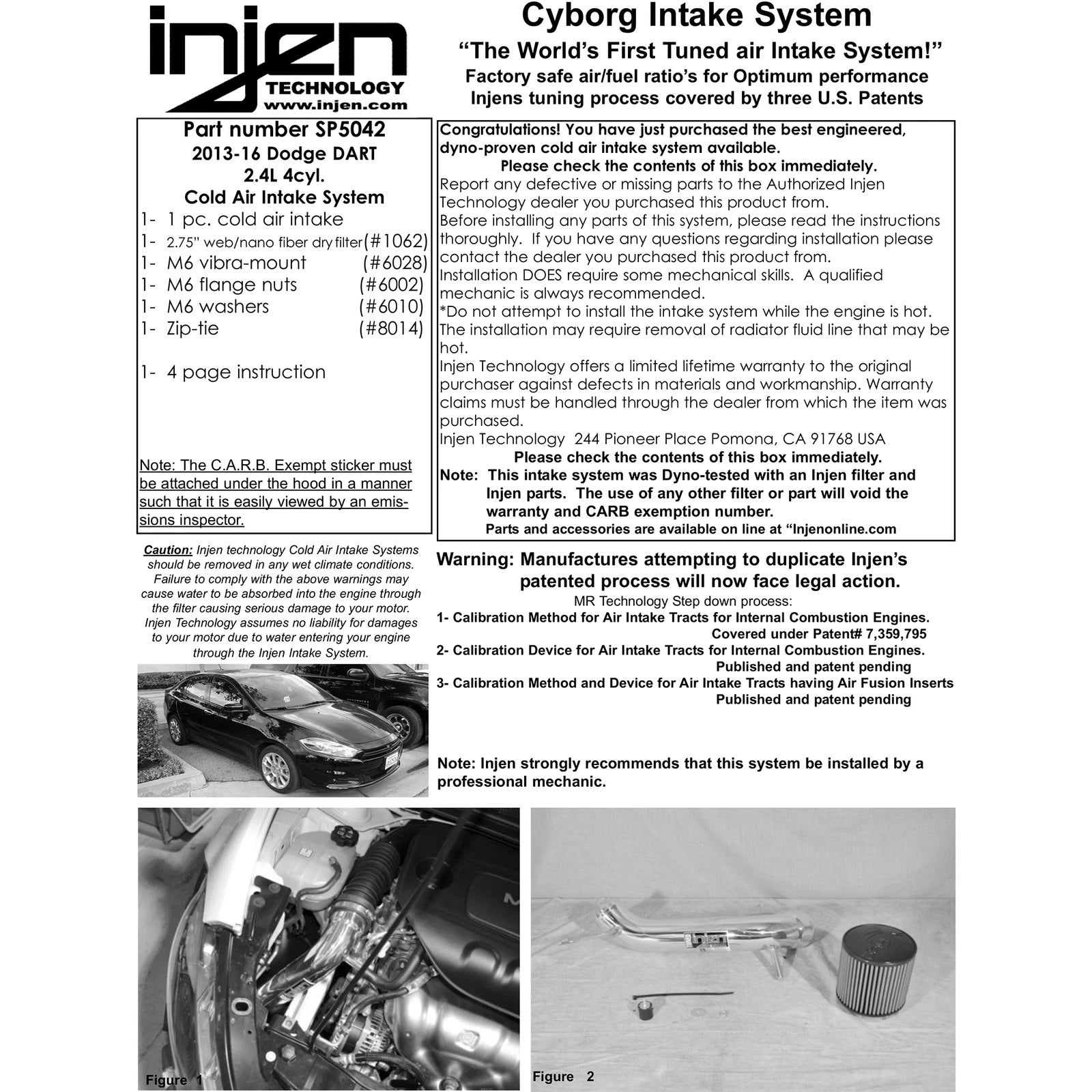 Injen SP Cold Air Intake System | 2013 - 2016 Dodge Dart (SP5042)