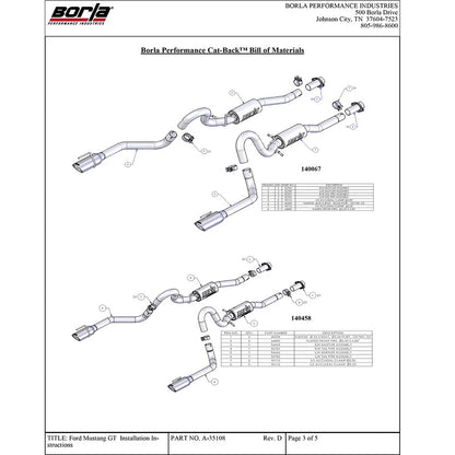Borla Cat-Back Exhaust System - ATAK | 1999-2004 Ford Mustang 4.6L (140458)
