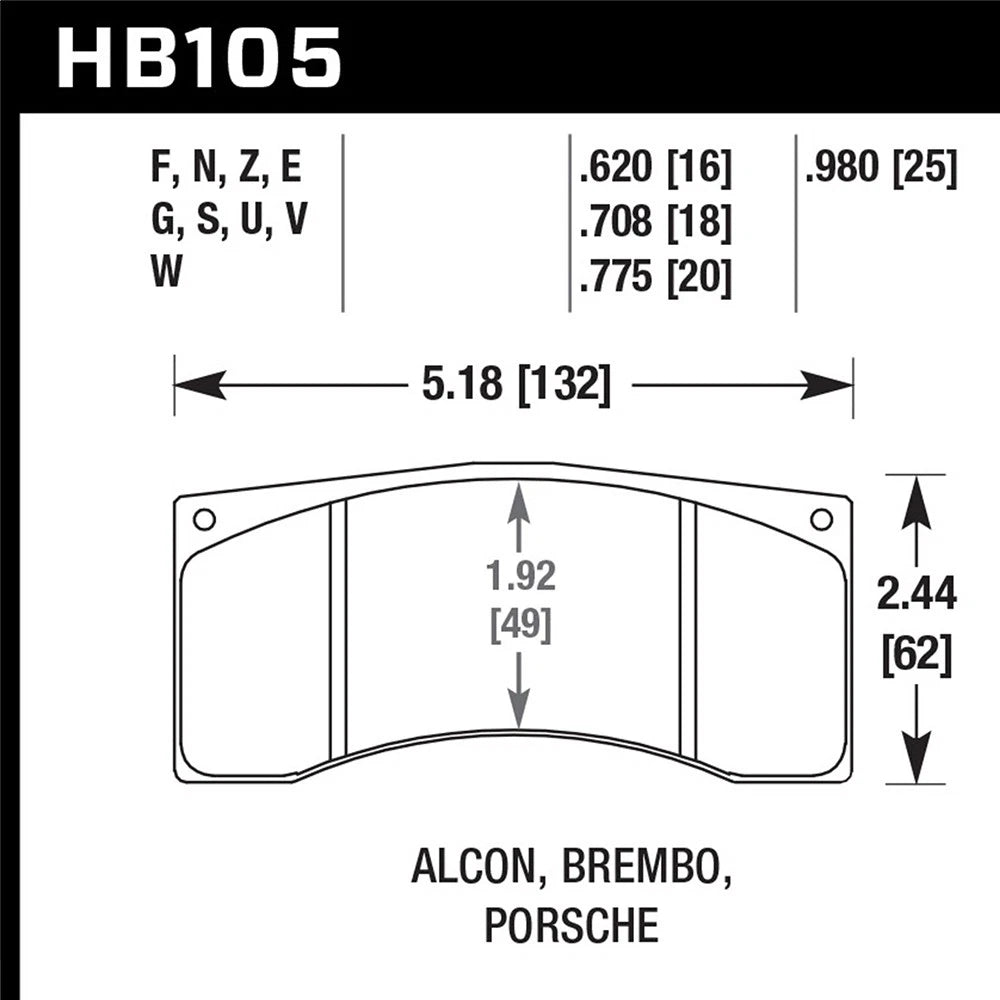 Hawk Performance Alcon B Caliber HPS Street Brake Pads (HB105F.620)