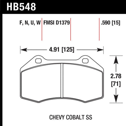 Hawk Performance Street Front Brake Pads | Renault Clio / Cobalt SS (HB548F.510)