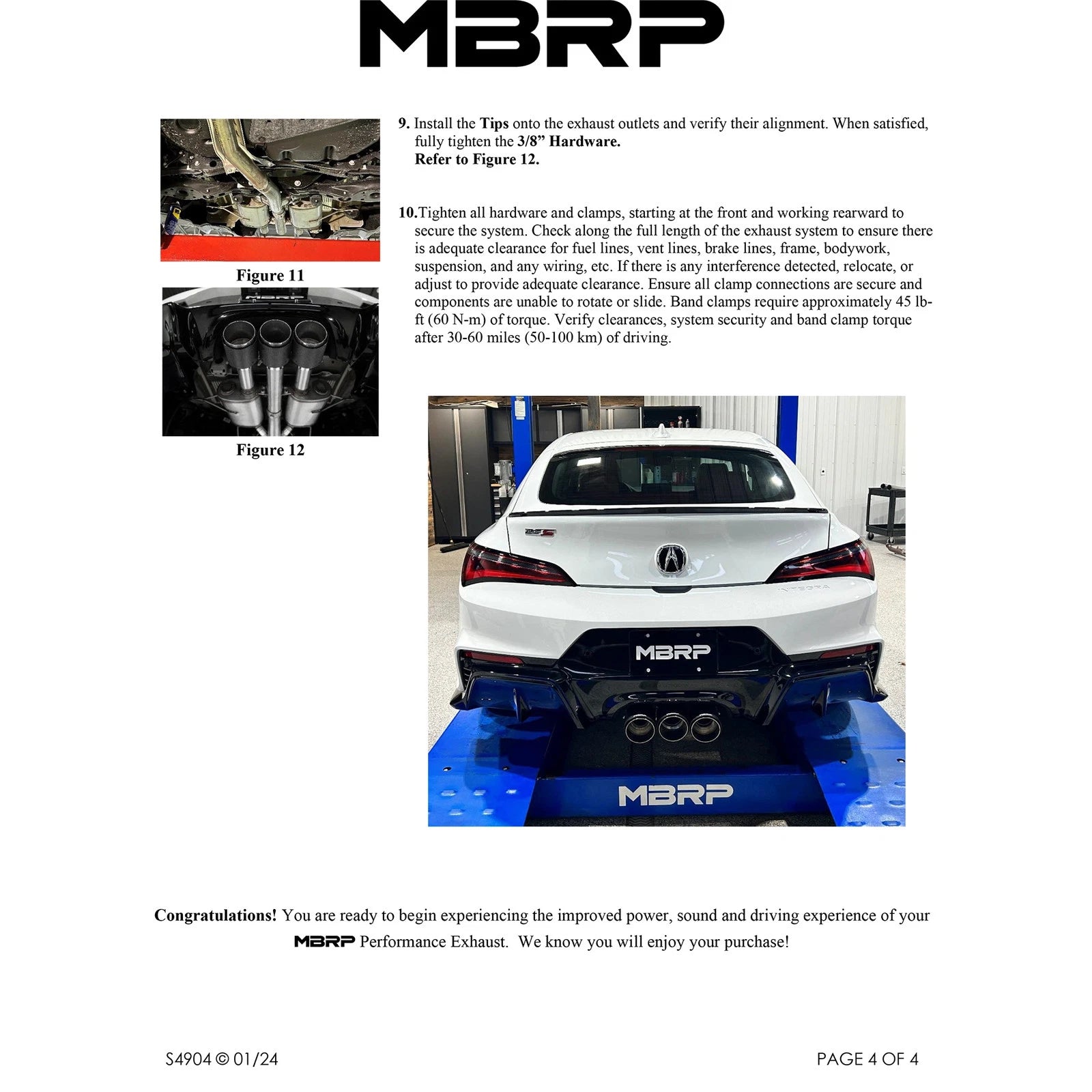 MBRP S49043BE Stainless Cat Back Exhaust System for 2024-26 Integra Type-S 2.0L