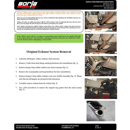Borla Cat-Back Exhaust System - S-Type | 2017-2020 Honda Civic Si 1.5L Turbocharged (140803)