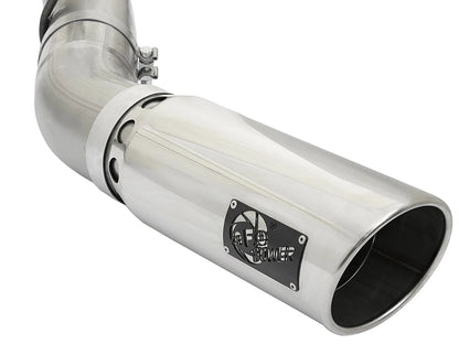 aFe 5in Large Bore HD 409-SS DPF-Back Exhaust w/Polished Tip | GM Duramax V8-6.6L L5P 2017 (49-44085-P)