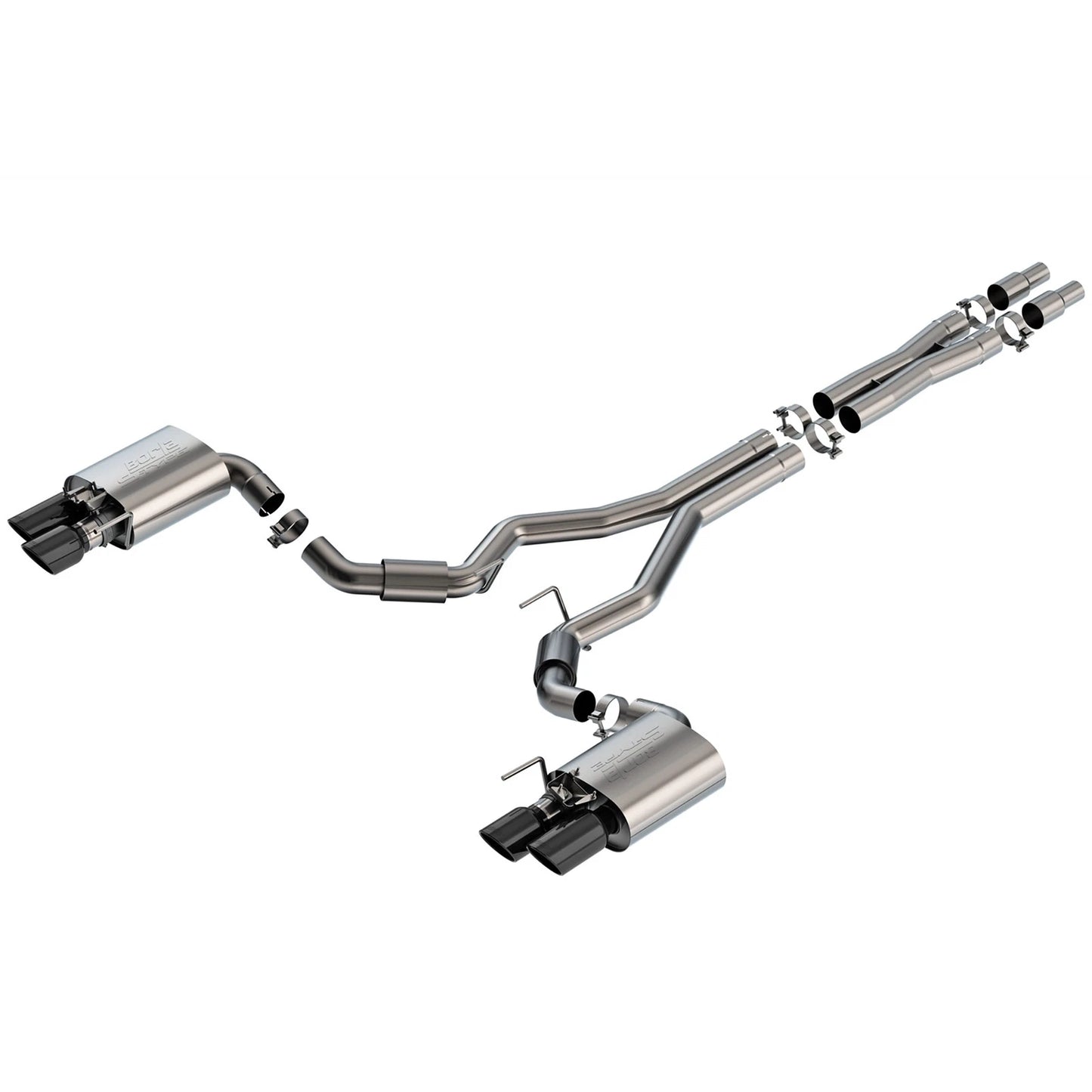 Borla Black Chrome S-Type 3" Cat-Back Exhaust System | Ford Mustang GT (24) (140962BC)