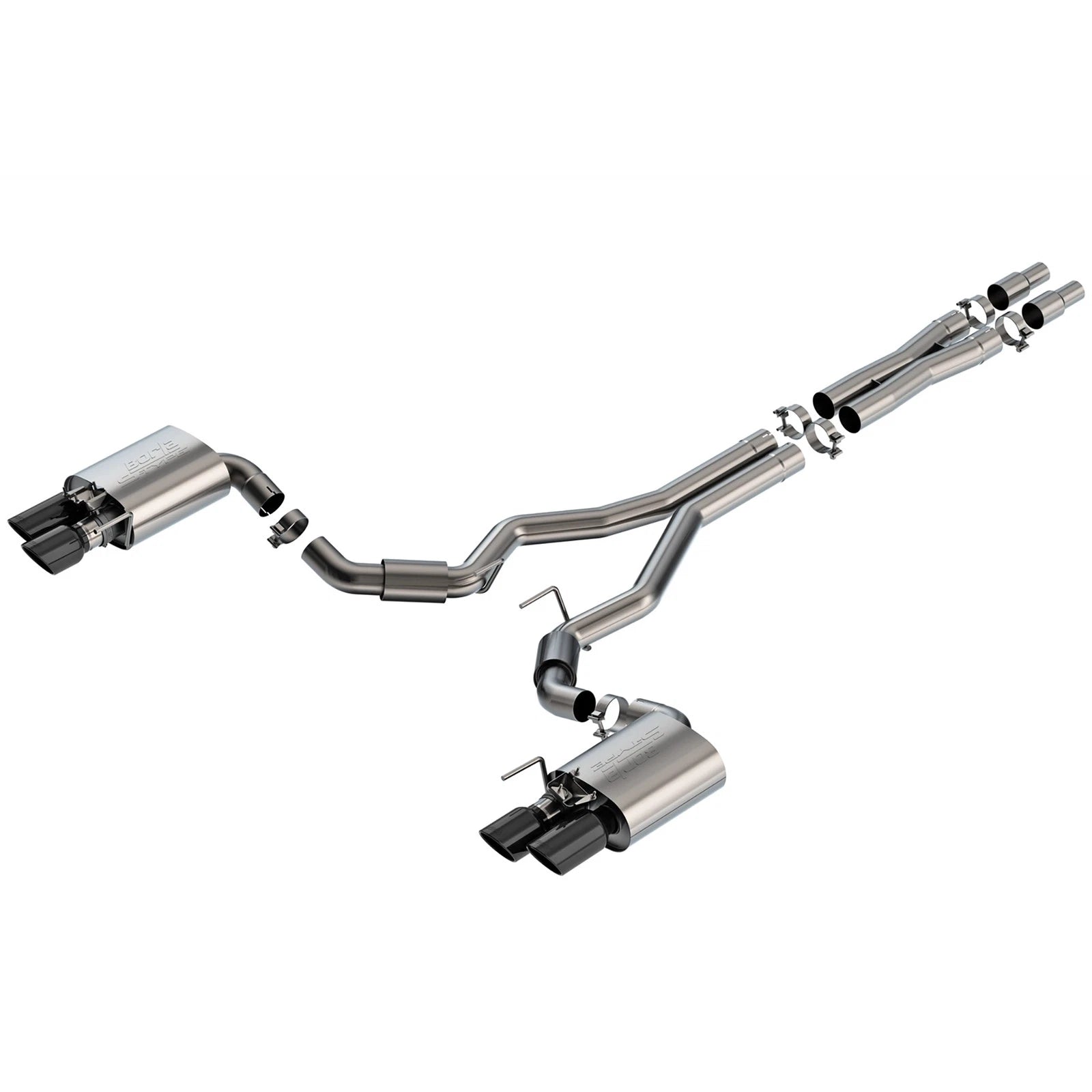 Borla Black Chrome S-Type 3" Cat-Back Exhaust System | Ford Mustang GT (24) (140962BC)