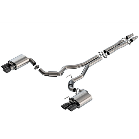 Borla Black Chrome S-Type 3" Cat-Back Exhaust System | Ford Mustang GT (24) (140962BC)