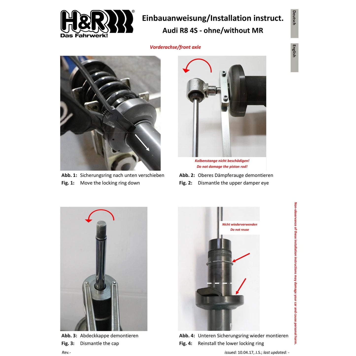 H&R VTF Adjustable Lowering Springs | Audi R8 Coupe V10 (17+) (23004-1)