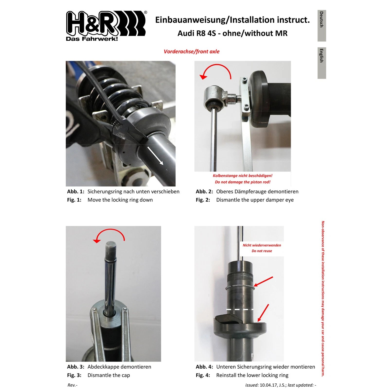 H&R VTF Adjustable Lowering Springs | Audi R8 Coupe V10 (17+) (23004-1)