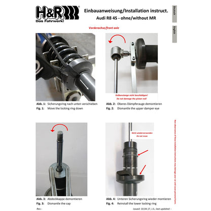 H&R VTF Adjustable Lowering Springs | Audi R8 Coupe V10 (17+) (23004-1)