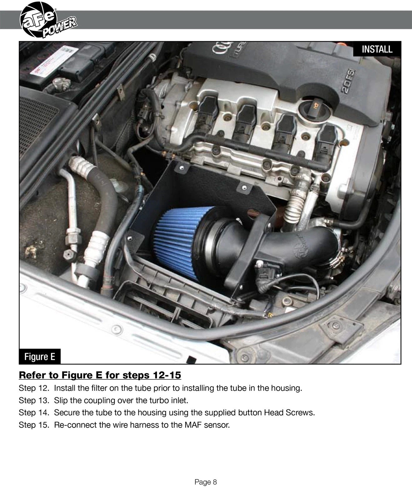 aFe Magnum FORCE Stage-2 Cold Air Intake System w/ Pro 5R Filter | Audi A4 2.0T (06-08) (54-11722)