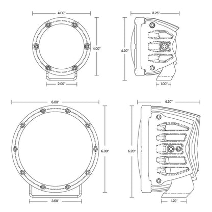 Rigid Industries Rigid 360-Series LED Light - 4in / Driving / Red Backlight / Pair (RIG36116)