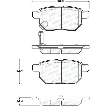 StopTech 308.13540 Rear Ceramic Brake Pads Set Kit for 2008-15 xB / 12-18 Yaris