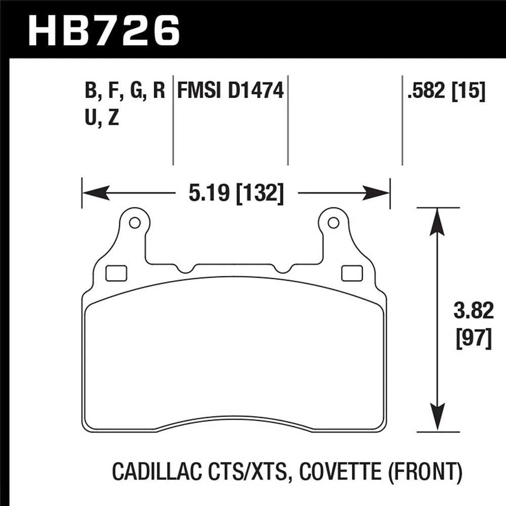 Hawk Performance Street Front Brake Pads | Chevy Camaro SS (2010–2015) (HB726F.582)