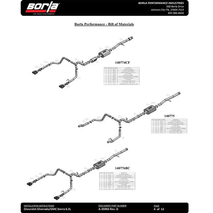 Borla Cat-Back Exhaust System - ATAK | Multiple Fitments (140776BC)