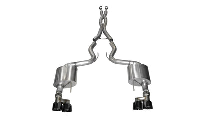 CORSA Xtreme, Sport / 3.0 in Cat-Back 4.0 in Tips | Mustang GT 2015-2017 (14335, 14337) (14337BLK)
