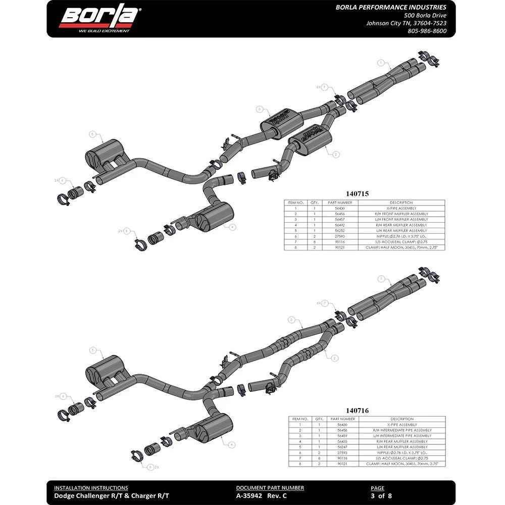 Borla Cat-Back Exhaust System - ATAK | 2016-2018 Dodge Challenger 5.7L (140714)