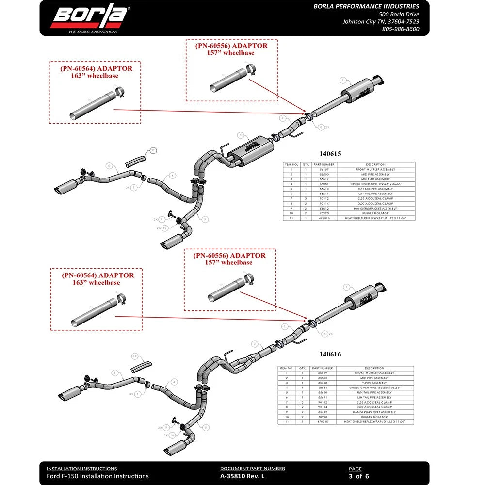 Borla Cat-Back Exhaust System - ATAK | Multiple Fitments (140616)