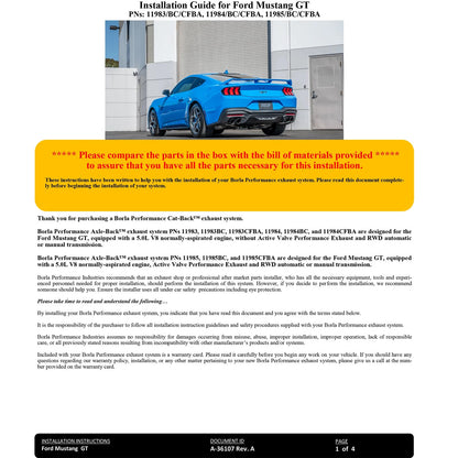 Borla ATAK Axle-Back Exhaust | Ford Mustang GT 5.0L (20-26) (11984)
