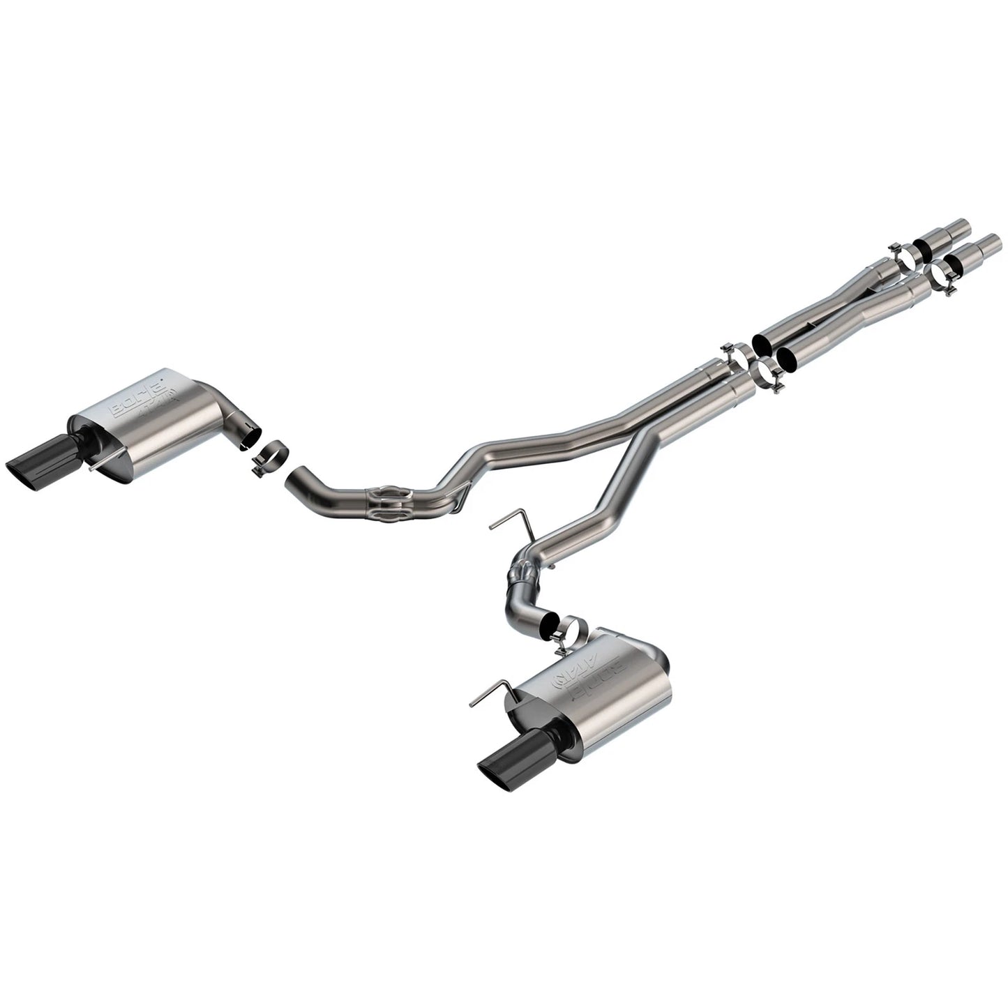 Borla Black Chrome 3" Cat-Back Exhaust System | Ford Mustang GT (24) (140961BC)