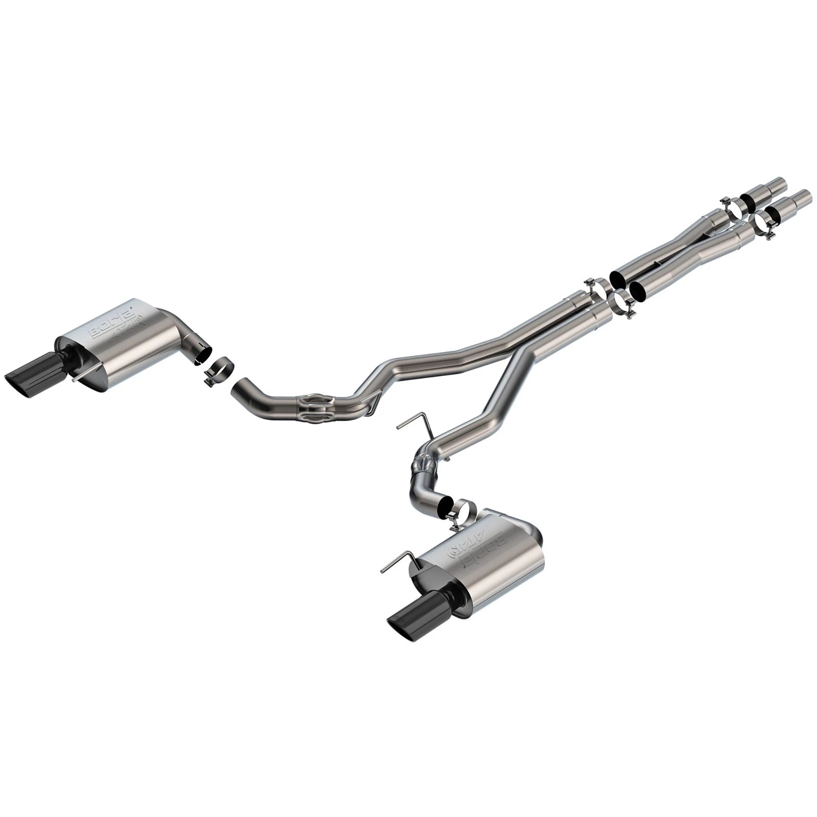 Borla Black Chrome 3" Cat-Back Exhaust System | Ford Mustang GT (24) (140961BC)