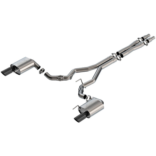 Borla Black Chrome 3" Cat-Back Exhaust System | Ford Mustang GT (24) (140961BC)