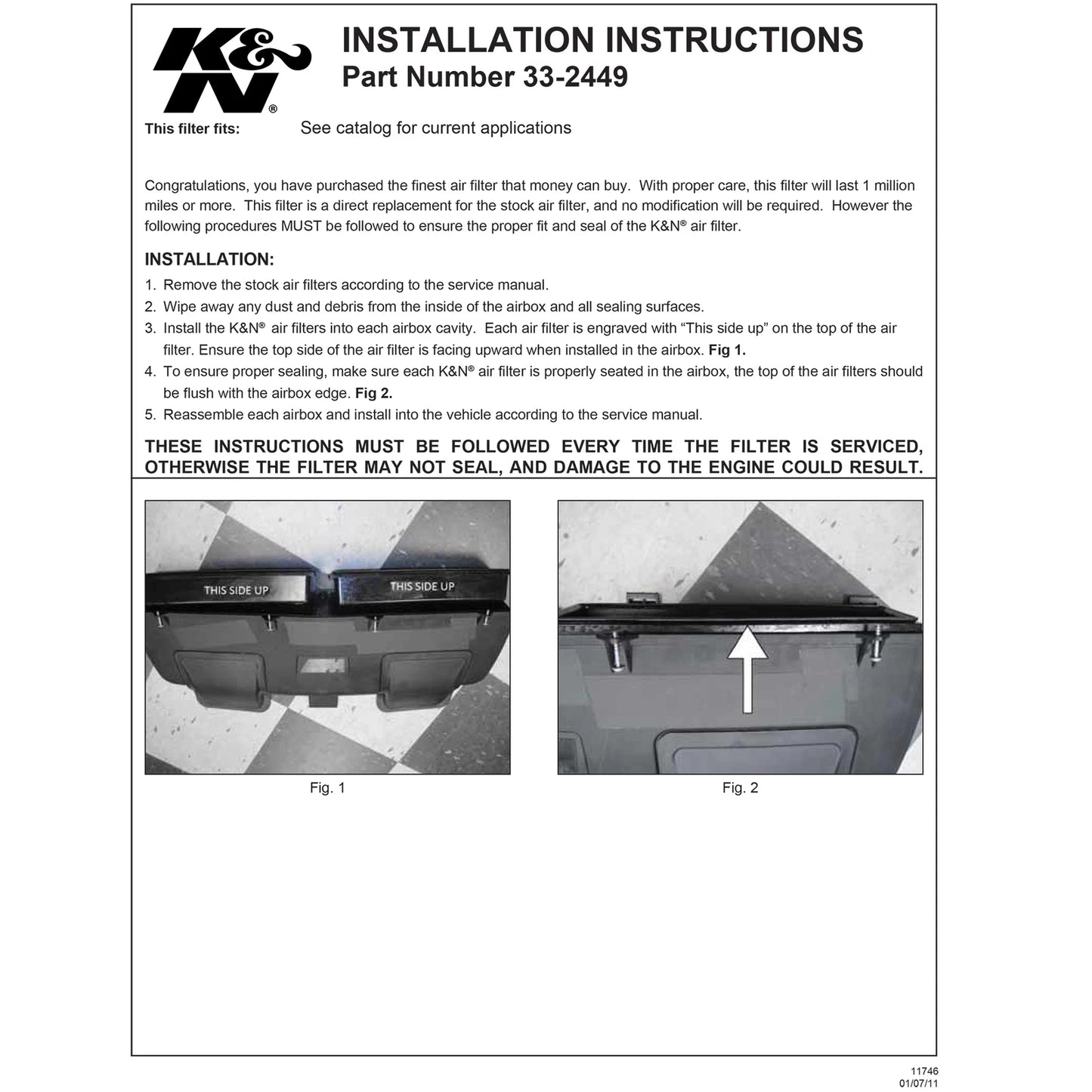 K&N Engineering Replacement Air Filter: BMW X5 2009 - 2012 / X6 2009 - 2012 4.4L V8 Panel Filter